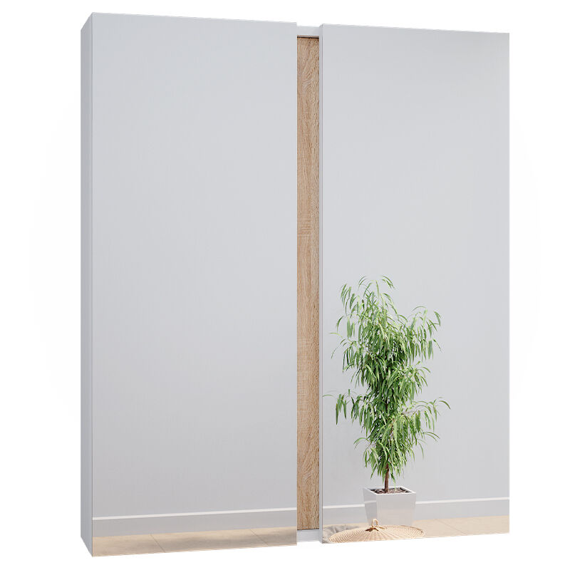 foto del prodotto vicco specchio contenitore bagno gloria, bianco, 70.4 x 84 cm con 2 porte
