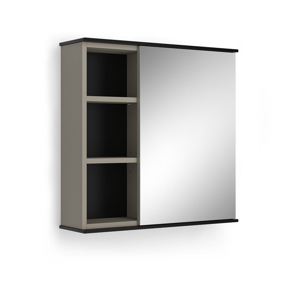 foto del prodotto vicco specchio contenitore bagno grigio 60 x 60 cm con specchio