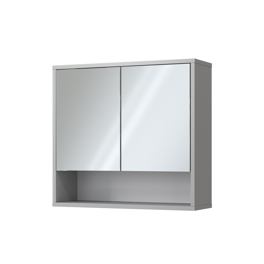 foto del prodotto vicco specchio contenitore bagno grigio 70 x 65 cm con 2 porte