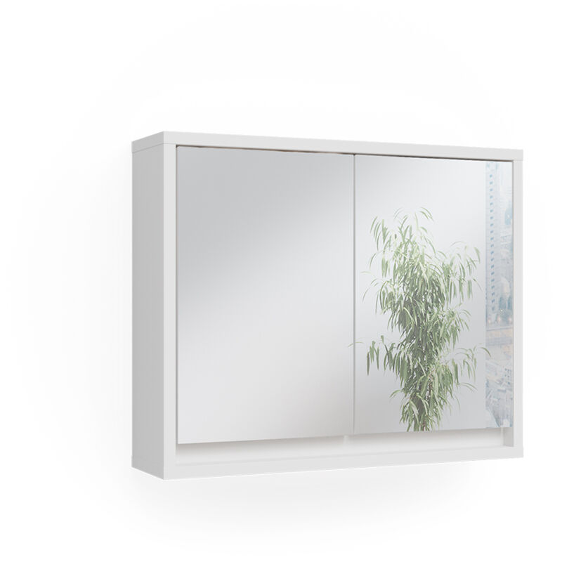 foto del prodotto vicco specchio contenitore bagno mila, bianco, 55 x 45 cm
