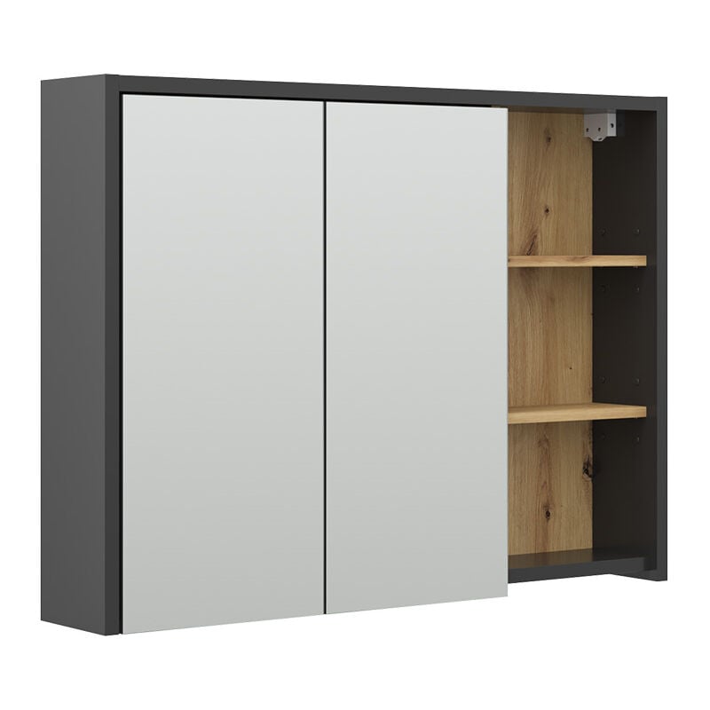 foto del prodotto vicco specchio contenitore bagno viola, rovere artigianale, 100 x 75 cm