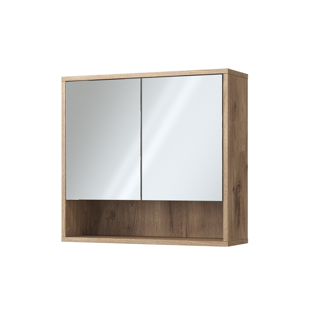 foto del prodotto vicco specchio da bagno quercia vichinga 70 x 65 cm con 2 porte