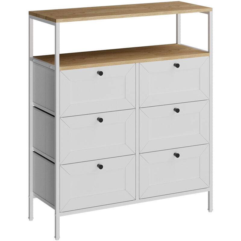 foto del prodotto vicco tavolino belaro, bianco, 80 x 95 cm 6 cassetti