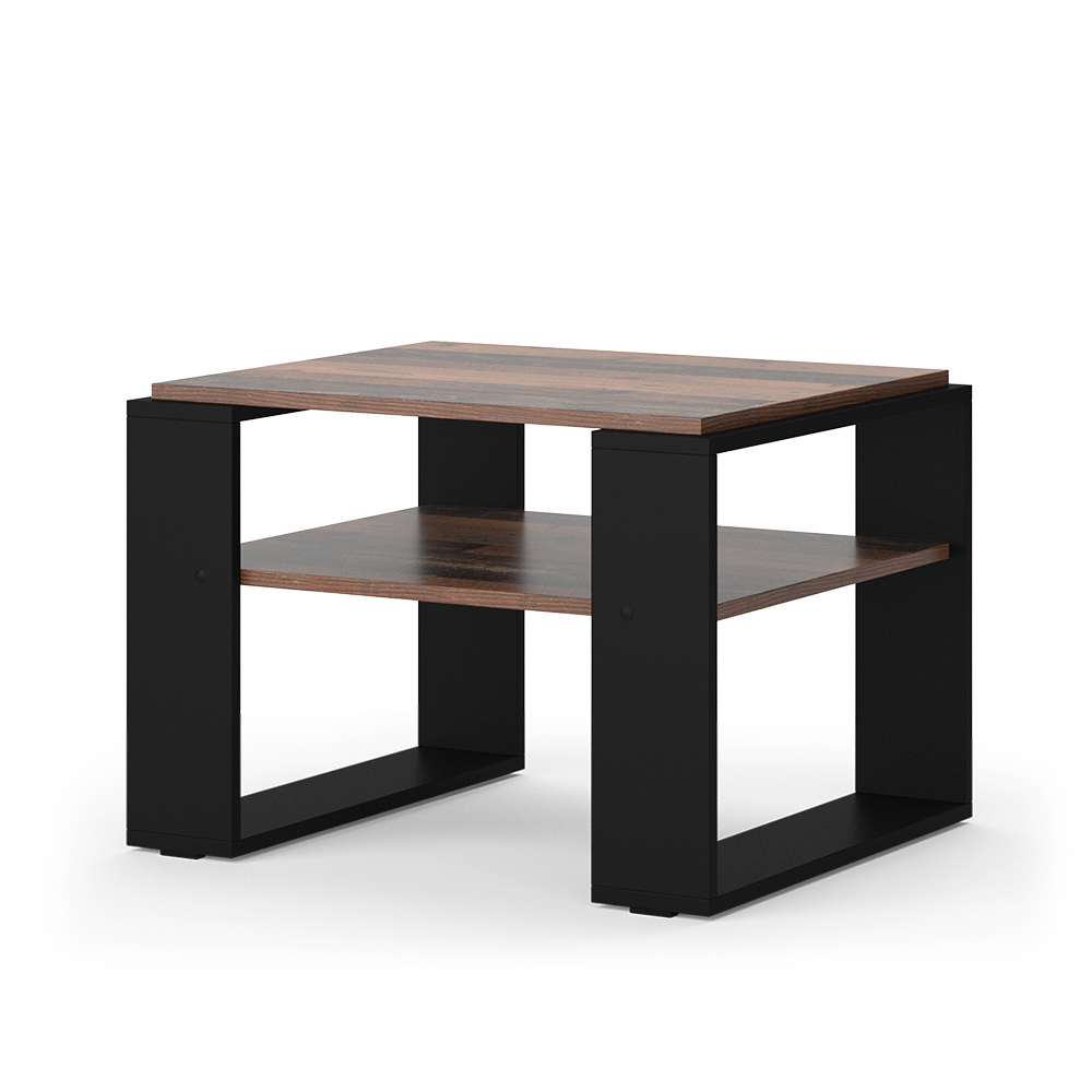 foto del prodotto vicco tavolino da salotto legno antico 65.6 x 55,8 cm con ripiano