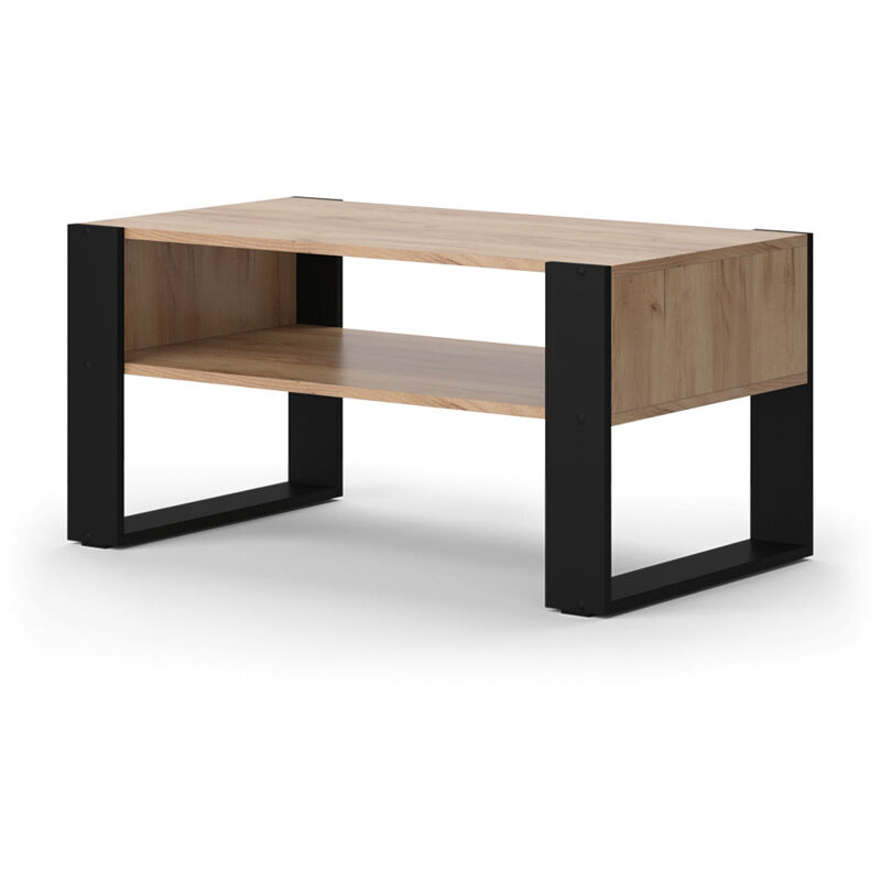 foto del prodotto vicco tavolino da salotto olli, quercia dorata, 92 x 45.6 cm con ripiano