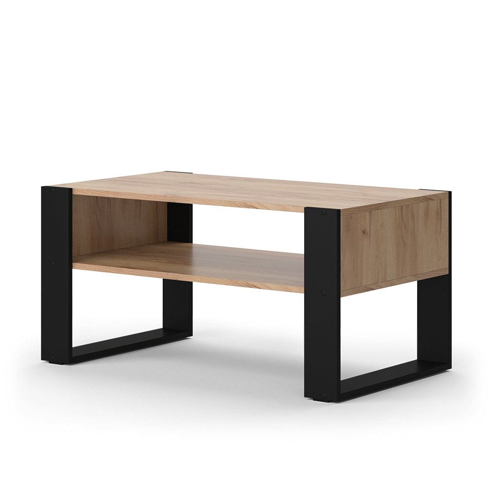 foto del prodotto vicco tavolino da salotto quercia dorata 92 x 52,4 cm con ripiano