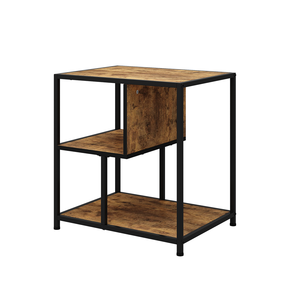 foto del prodotto vicco tavolino rovere rustico 52 x 40 cm con 2 ripiani aperti