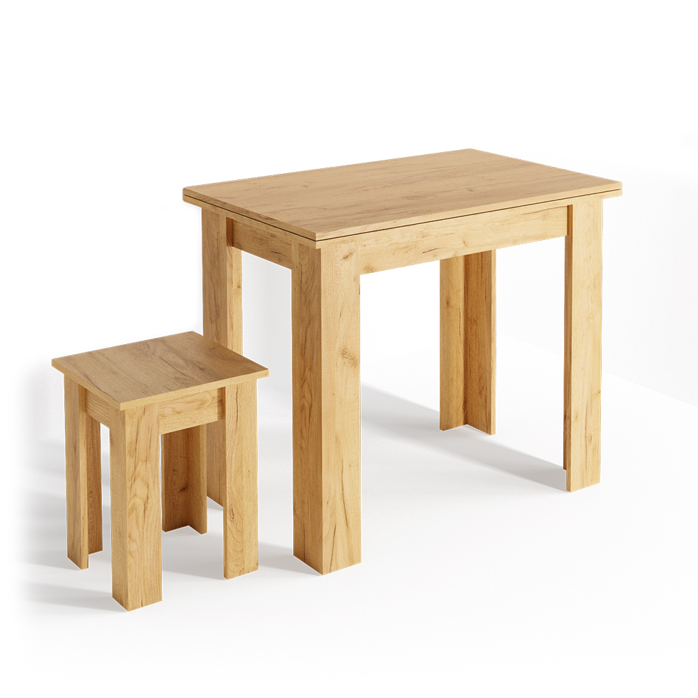 foto del prodotto vicco tavolo da pranzo con sedia roman, rovere sabbia, 90 x 60 cm