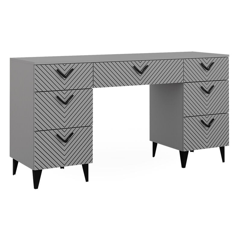 foto del prodotto vicco tavolo da toeletta anett, grigio, 150 cm senza specchio, con 7 cassetti