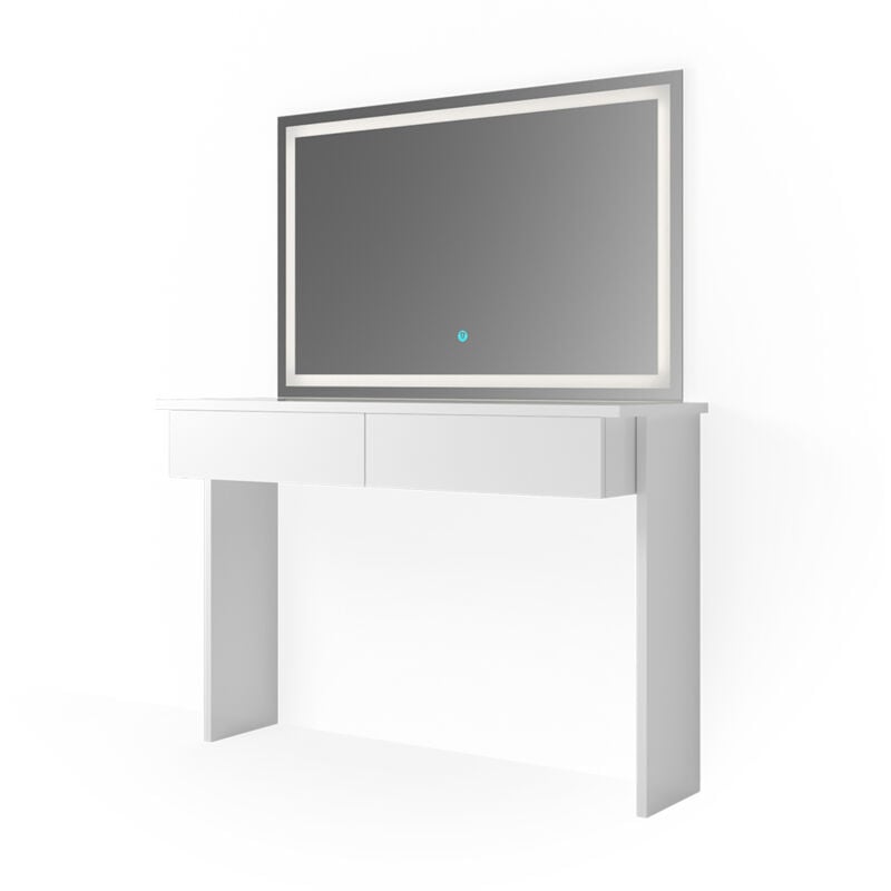 foto del prodotto vicco tavolo da toeletta azur, bianco, 120 cm con specchio a led