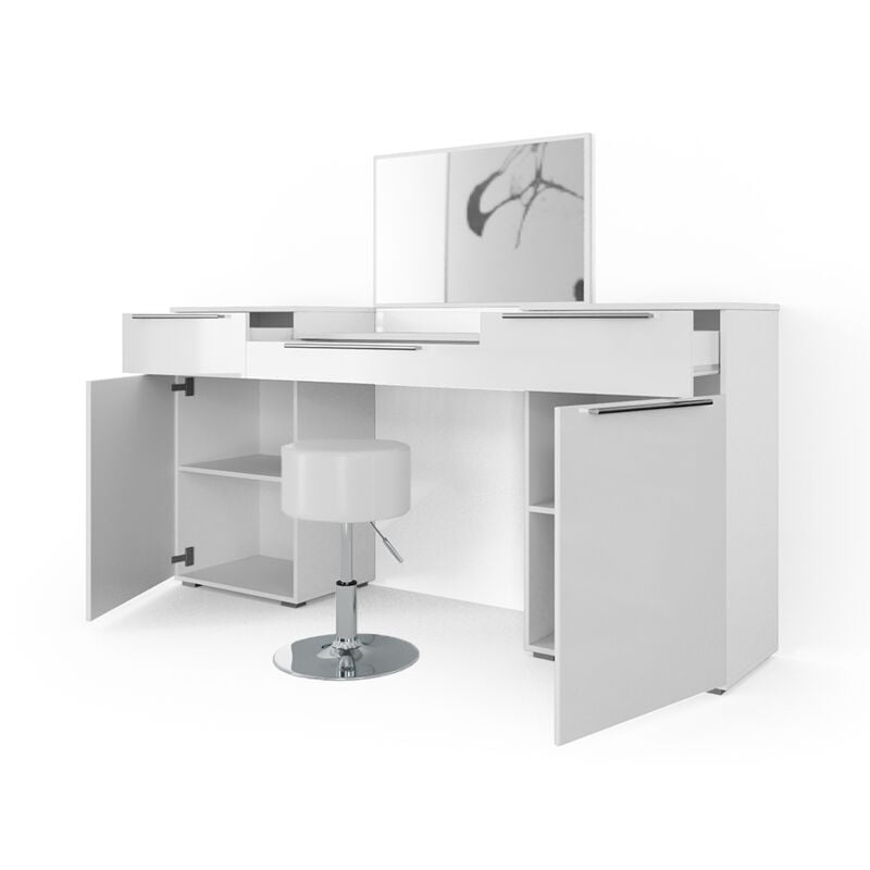 foto del prodotto vicco tavolo da toeletta lilli, bianco, 190 cm con sgabello