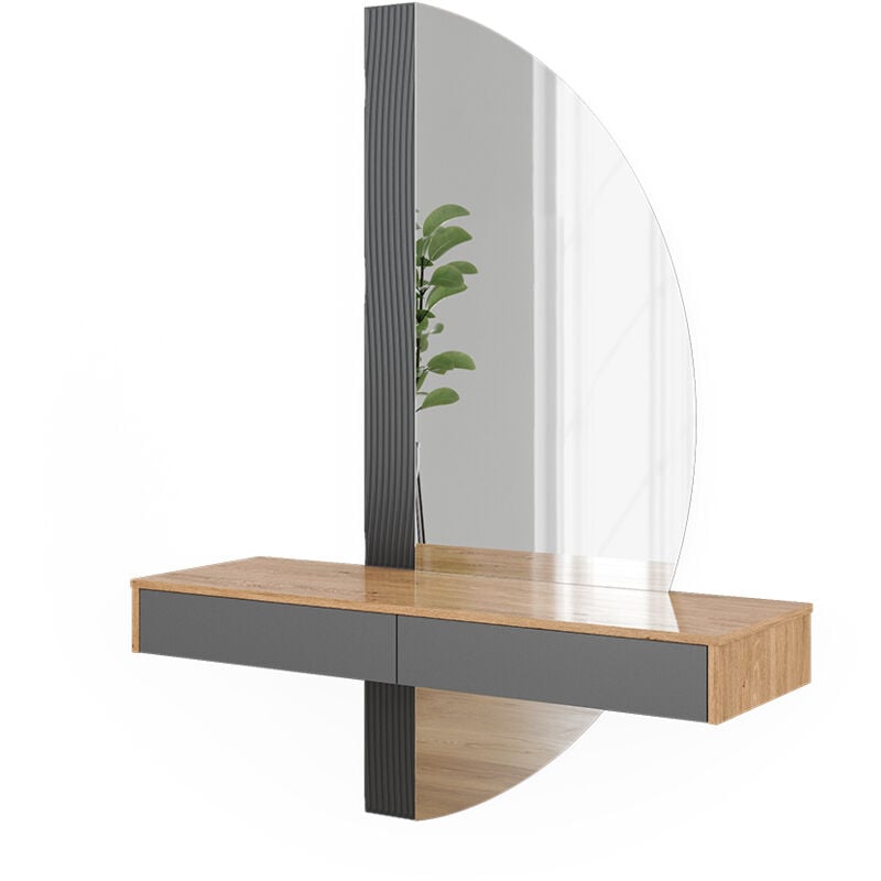 foto del prodotto vicco tavolo da toeletta melisa, grigio, 120 cm con 2 cassetti