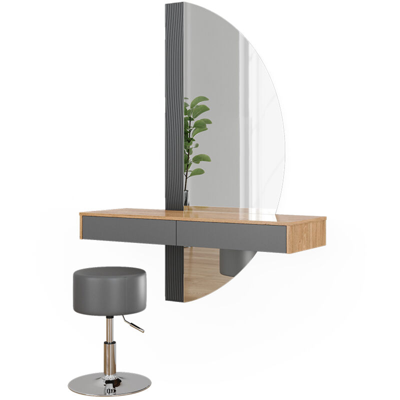 foto del prodotto vicco tavolo da toeletta melisa, grigio, 120 cm con illuminazione e sgabello
