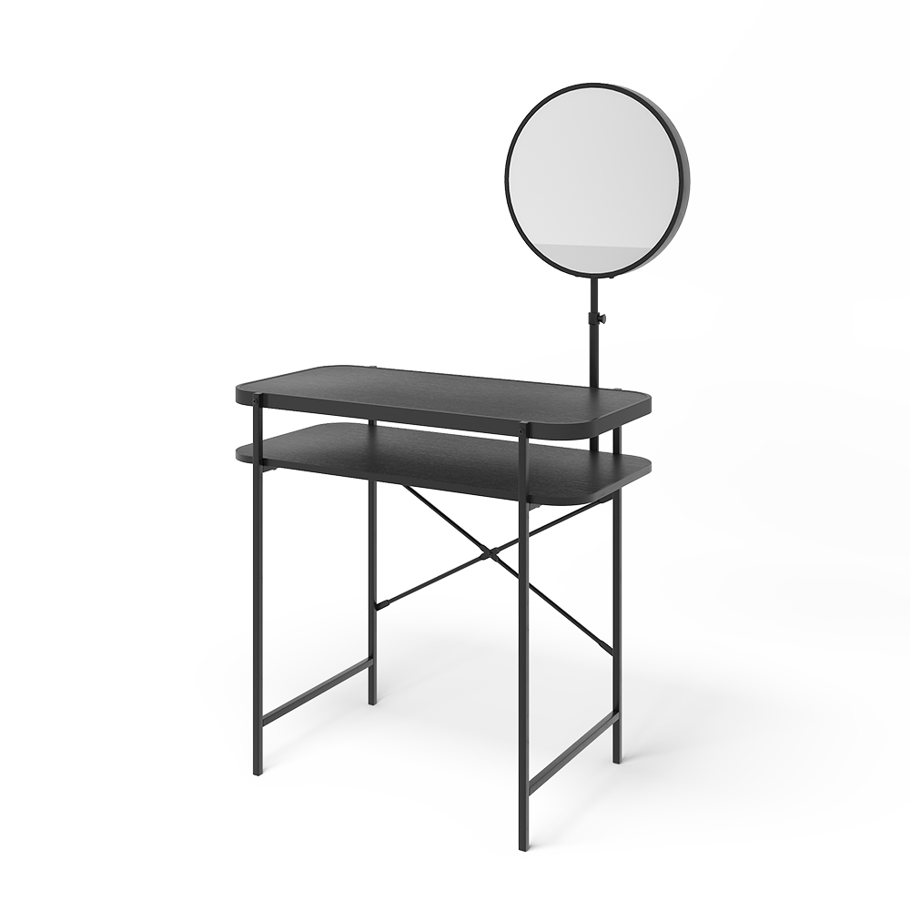 foto del prodotto vicco tavolo da toeletta nero 80 cm con specchio