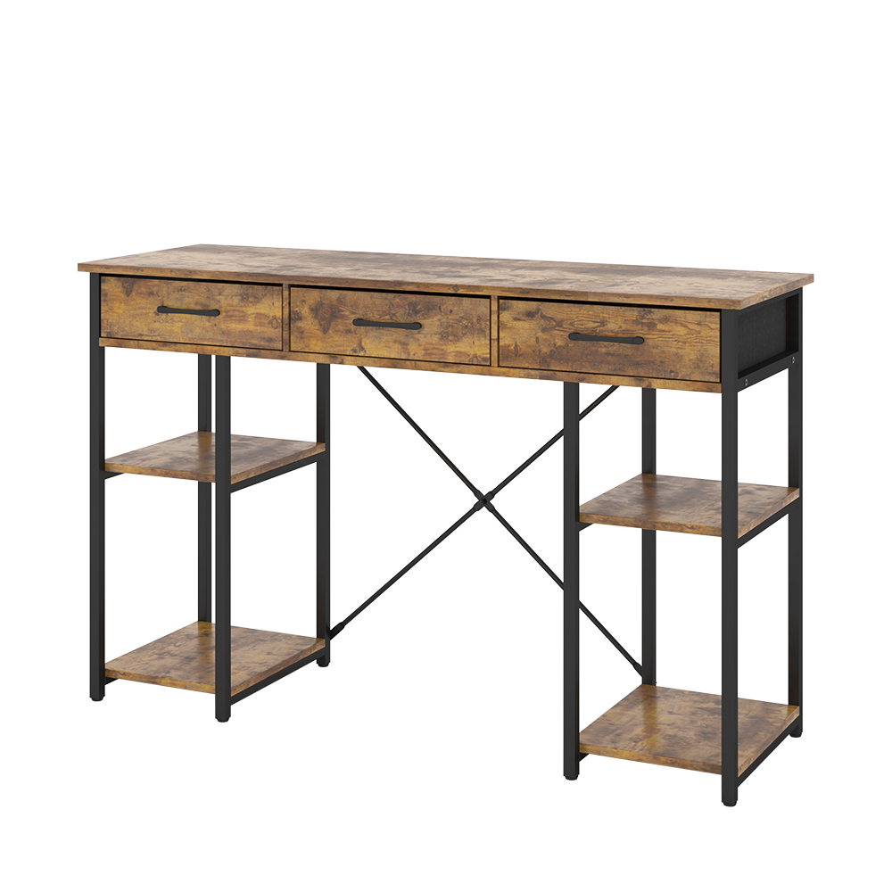 foto del prodotto vicco tavolo da toeletta rovere rustico 120 cm con 3 cassetti