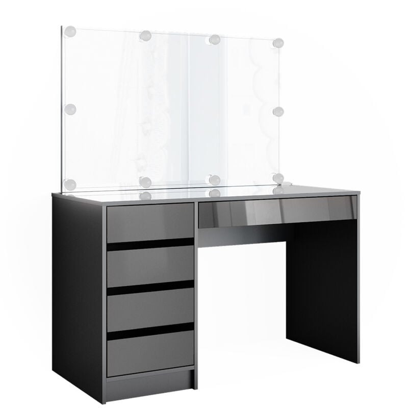 foto del prodotto vicco tavolo da toeletta sherry, antracite, 120 cm con illuminazione a led