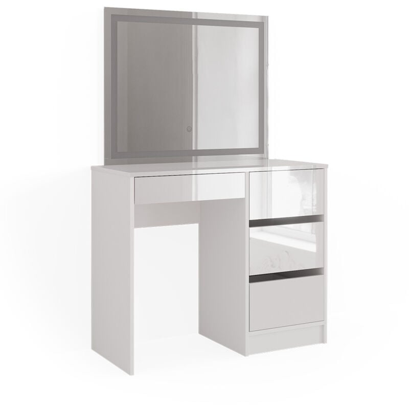 foto del prodotto vicco tavolo da toeletta sherry, bianco, 90 cm con specchio a led