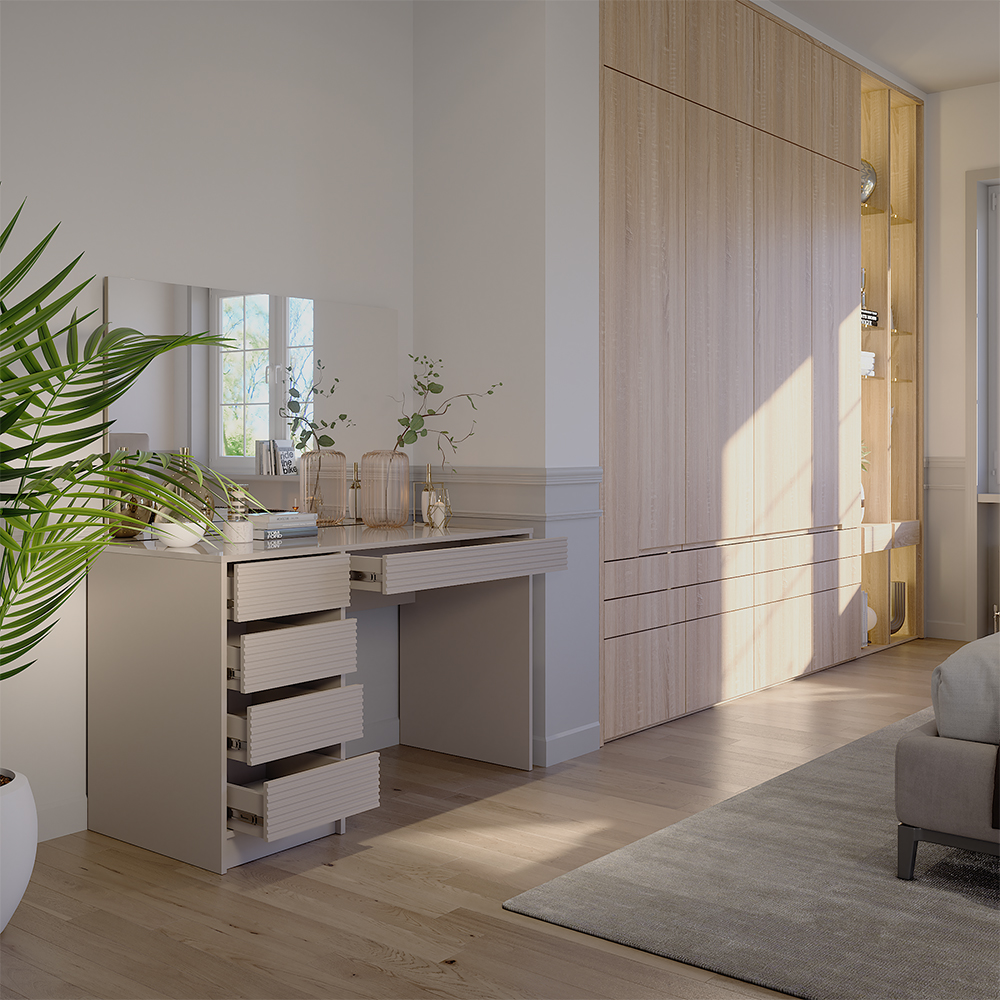 foto del prodotto vicco tavolo da toilette cachemire 120 cm con specchio