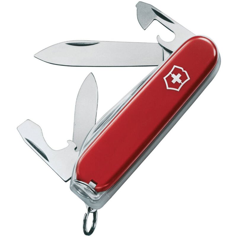 foto del prodotto victorinox recruit, coltellino svizzero, originale, multiuso, campeggio, 10 funzioni, lama, grande, apriscatole