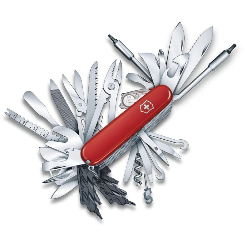 foto del prodotto victorinox swiss champ xxl, coltellino svizzero, originale, multiuso, campeggio, 73 funzioni, lama, grande, lama, piccola