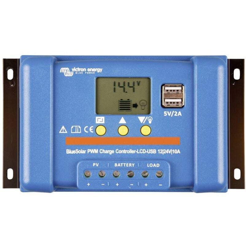 foto del prodotto victron energy blue solar pwm lcd usb regolatore di carica pwm 12 v, 24 v 10 a