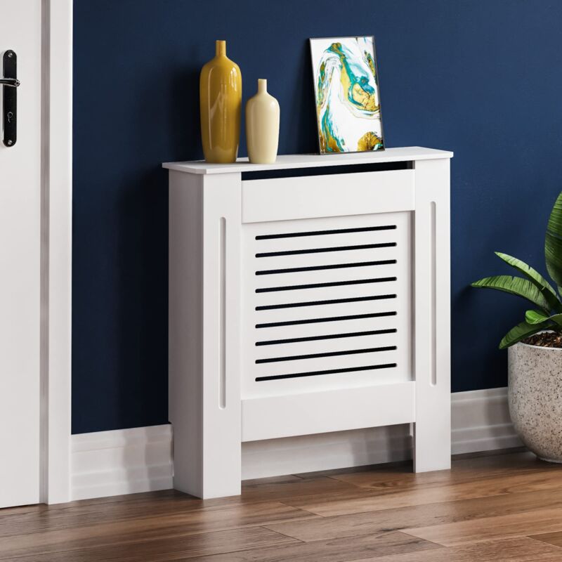 foto del prodotto vida designs copertura del radiatore, legno ingegnerizzato, bianco, piccolo