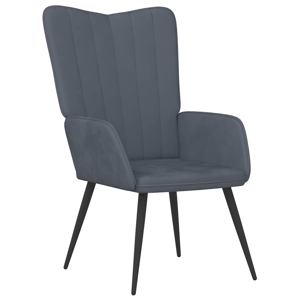 foto del prodotto vida xl poltrona relax grigio scuro in velluto