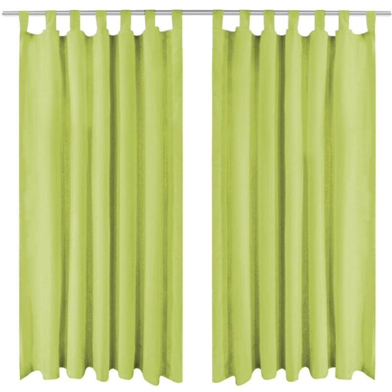 foto del prodotto vidaxl 2 pz tende in micro raso con passanti 140x175 cm verdi