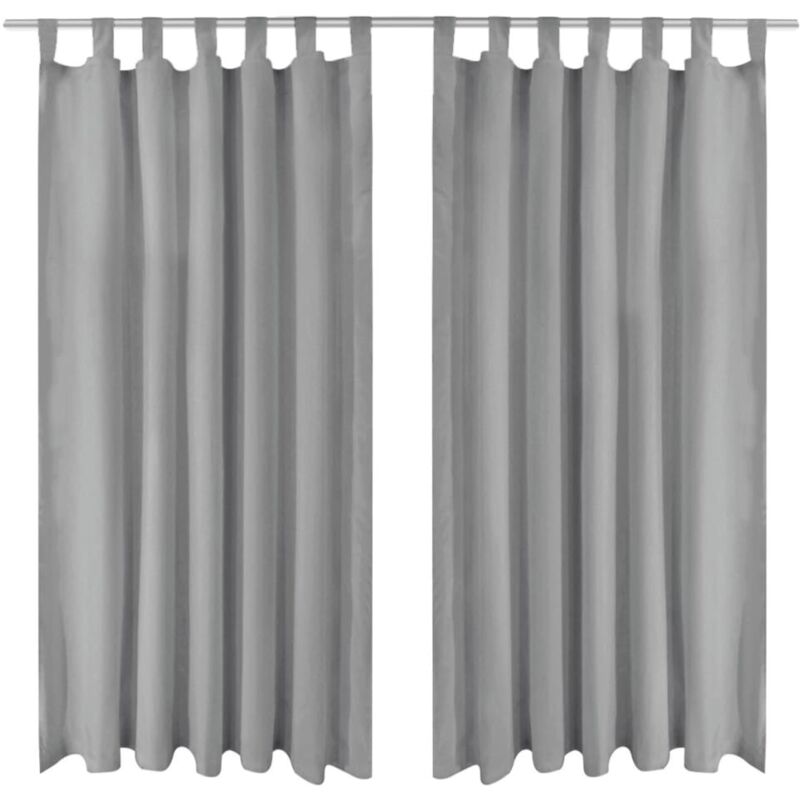 foto del prodotto vidaxl 2 pz tende in micro raso con passanti 140x245 cm grigie