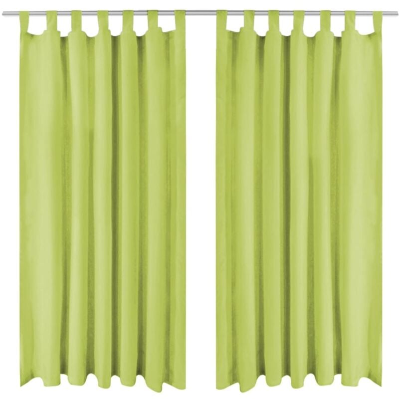 foto del prodotto vidaxl 2 pz tende in micro raso con passanti 140x245 cm verdi