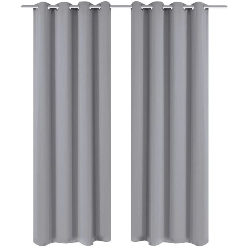 foto del prodotto vidaxl 2 pz tende oscuranti con occhielli in metallo 135x175 cm grigie