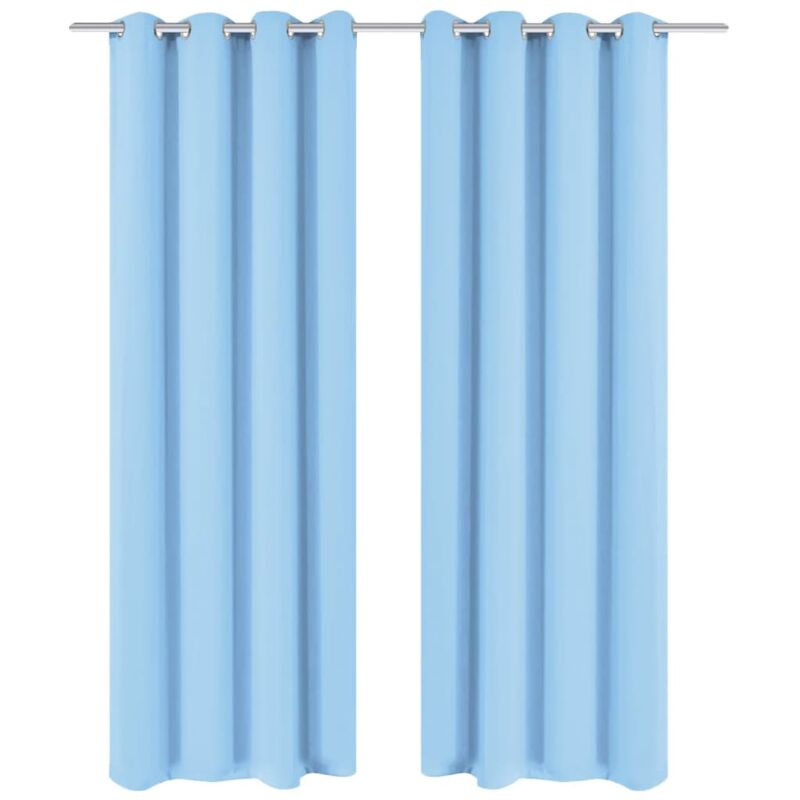 foto del prodotto vidaxl 2 pz tende oscuranti occhielli in metallo 135x175 cm turchese