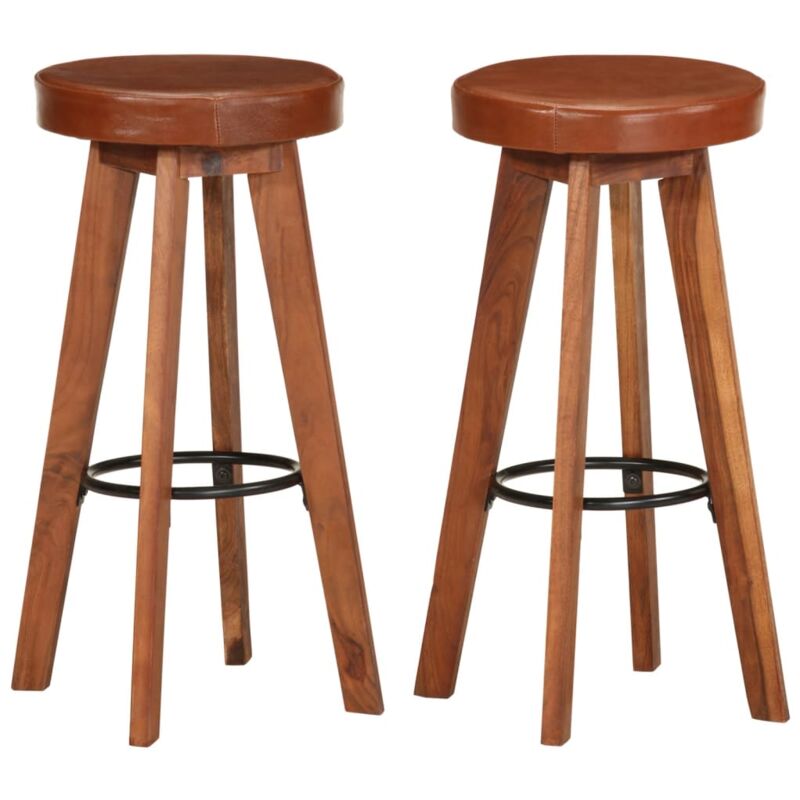 foto del prodotto vidaxl 2 sgabelli alti ideali per bar o cucina con seduta rivestita in legno