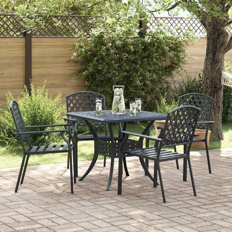 foto del prodotto vidaxl 4 sedie impilabili da giardino in acciaio antracite