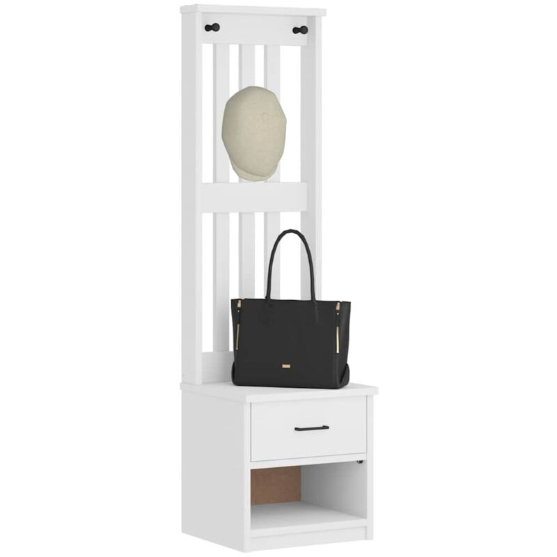 foto del prodotto vidaxl albero da ingresso sandnes bianco 45x40x159,5 cm legno di pino