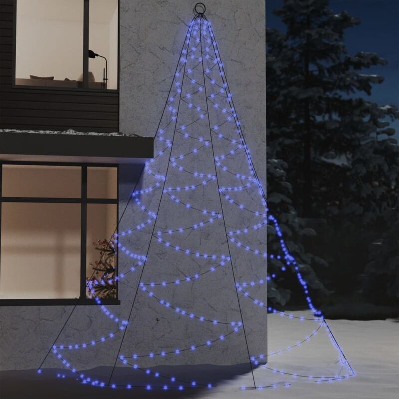 foto del prodotto vidaxl albero da parete con gancio metallico 720 led blu 5 m