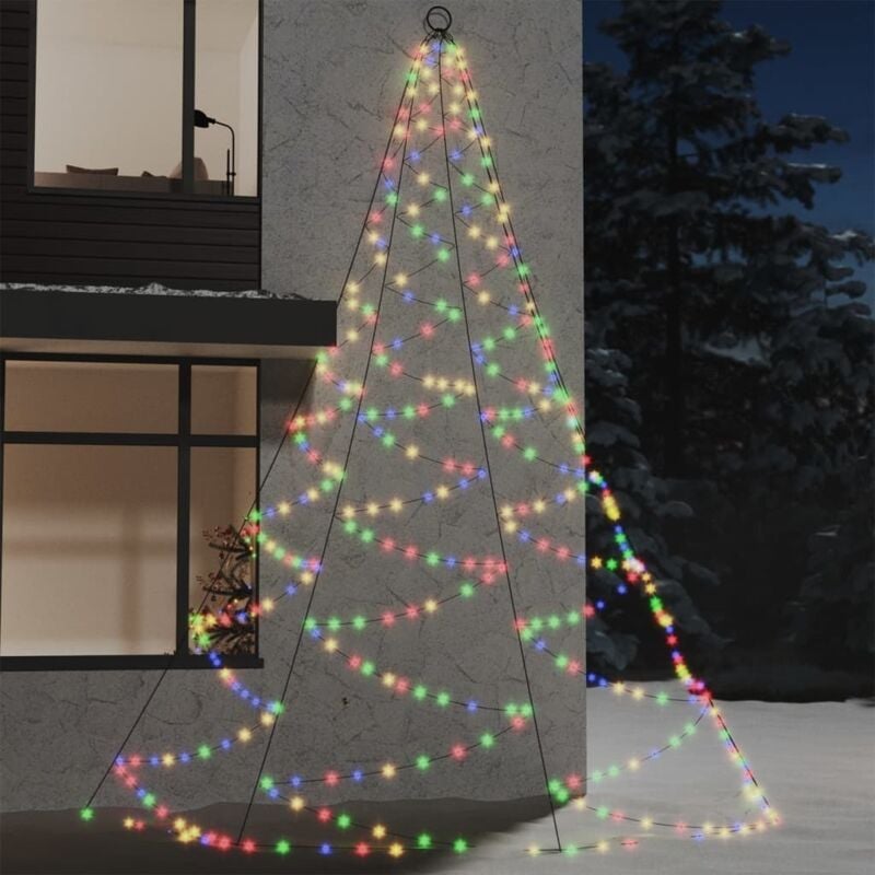 foto del prodotto vidaxl albero da parete con gancio metallico 720 led multicolore 5 m
