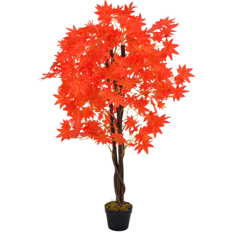 foto del prodotto vidaxl albero di acero artificiale con vaso rosso 120 cm
