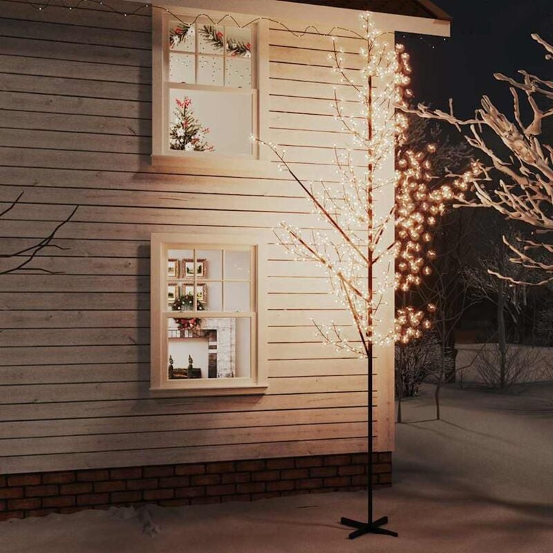 foto del prodotto vidaxl albero di ciliegio con 672 led bianco caldo 400 cm