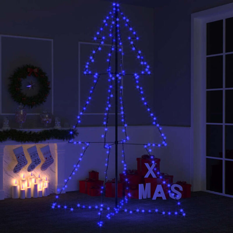 foto del prodotto vidaxl albero di natale a cono 240 led per interni esterni 118x180 cm
