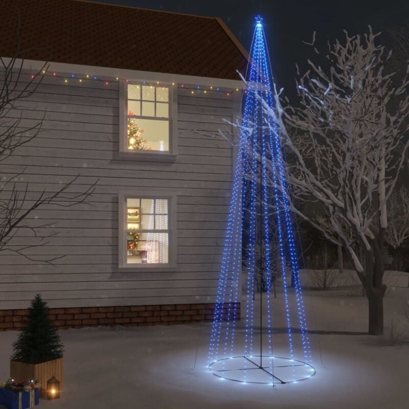 foto del prodotto vidaxl albero di natale a cono blu 1134 led 230x800 cm