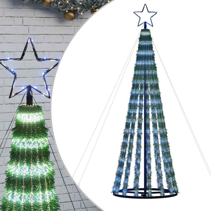 foto del prodotto vidaxl albero di natale a led 275 led blu 180 cm