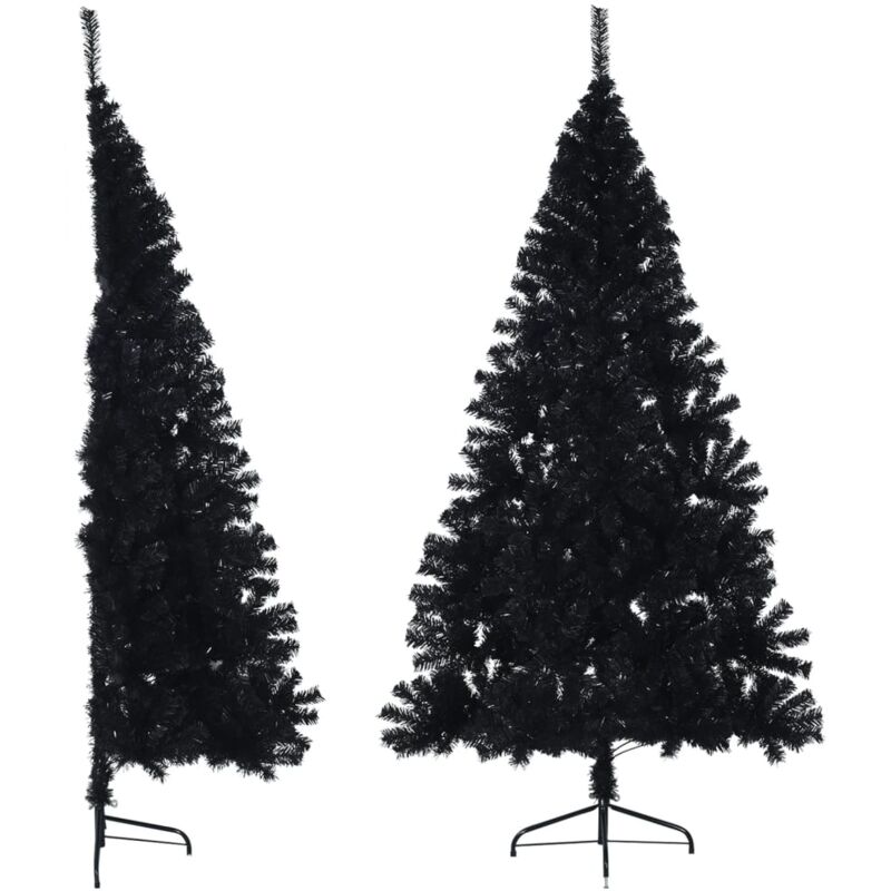 foto del prodotto vidaxl albero di natale artificiale a metà con base nero 210 cm pvc