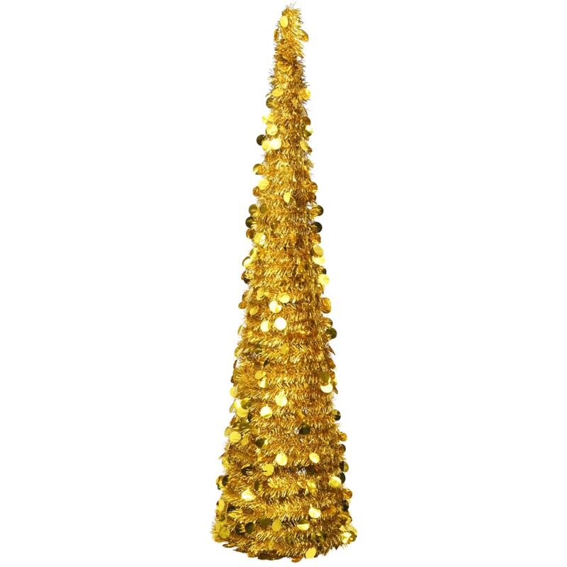 foto del prodotto vidaxl albero di natale artificiale apribile oro 180 cm pet