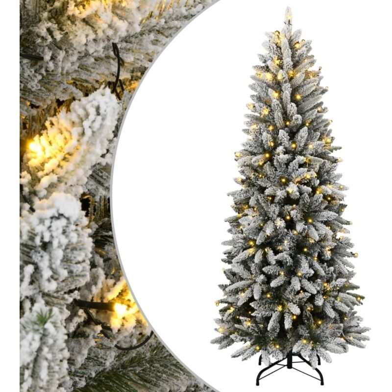 foto del prodotto vidaxl albero di natale artificiale con 150 led e neve fioccata 120 cm