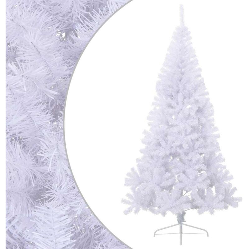 foto del prodotto vidaxl albero di natale artificiale metà con supporto bianco 180cm pvc