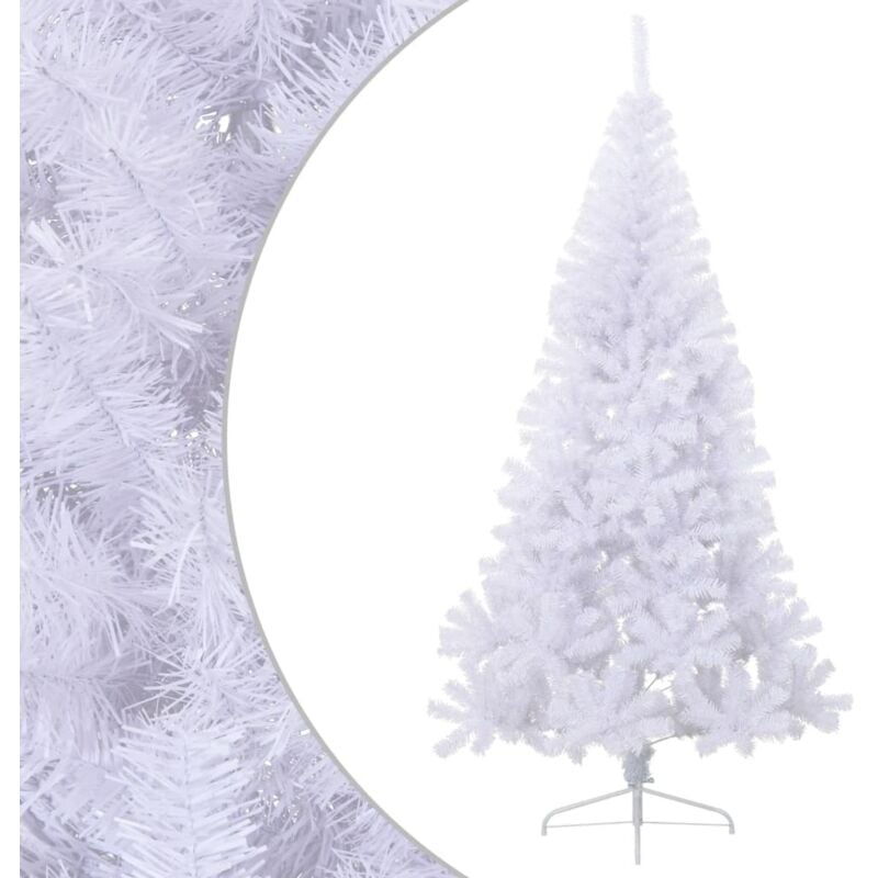 foto del prodotto vidaxl albero di natale artificiale metà con supporto bianco 210cm pvc