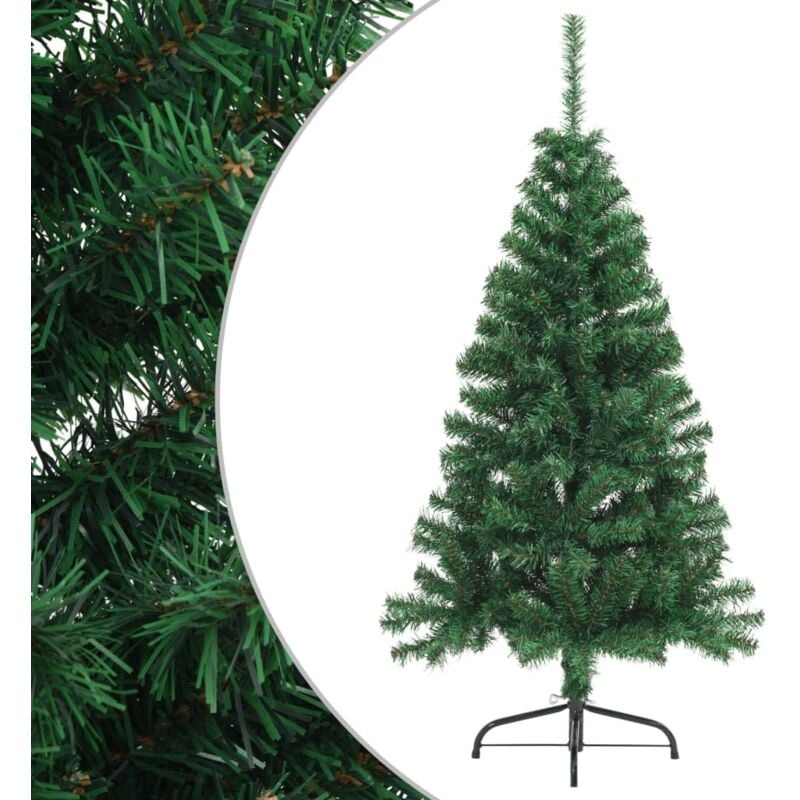 foto del prodotto vidaxl albero di natale artificiale metà con supporto verde 120 cm pvc