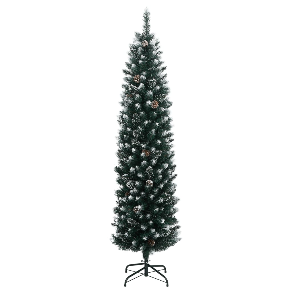 foto del prodotto vidaxl albero di natale artificiale sottile con 300 led 210 cm