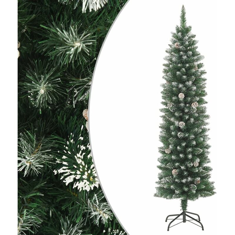 foto del prodotto vidaxl albero di natale artificiale sottile con base 120 cm pvc